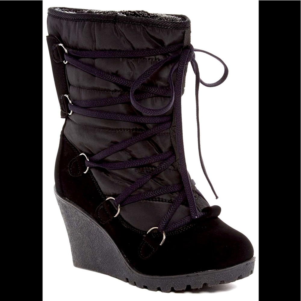 CA Collection by Carrini Black Wedge Boots